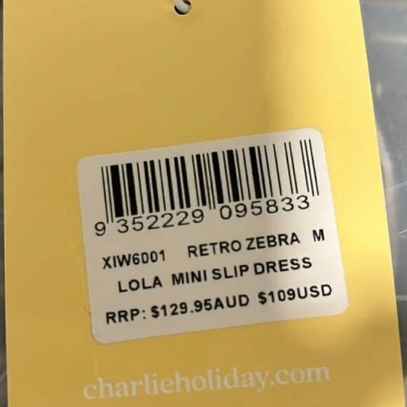 Charlie Holiday Retro Zebra lola mini slip dress size Medium (size 6) NWT - Picture 8 of 12